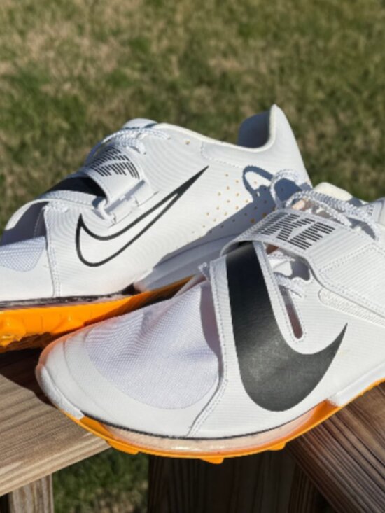 Nike Track Spikes Mens 13 White Orange Sprint Sport Core Running MS106 main image 10